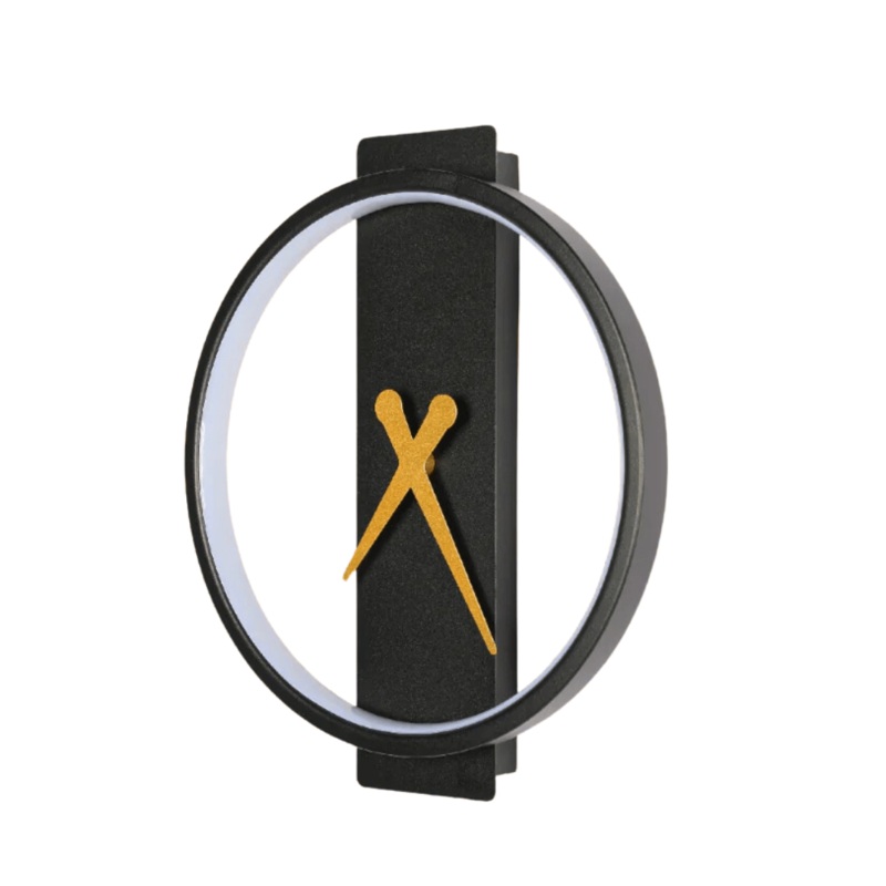 Glowing Sundial Black 3000K LED Wall Sconce Light – 18W
