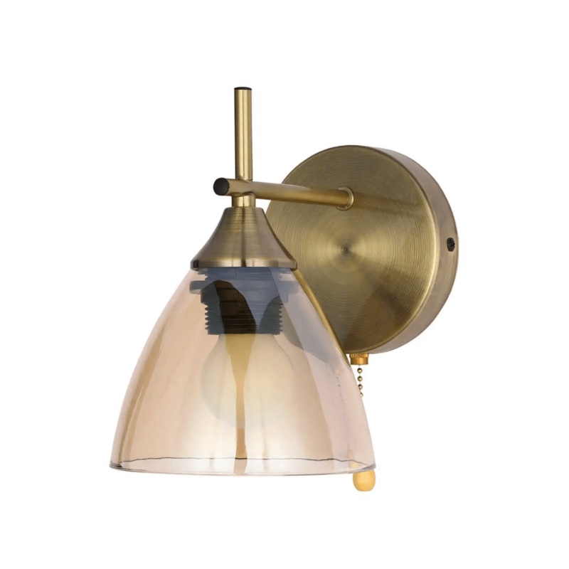 Semi Rounded 1xE27 Champagne+ Antique Wall Light – 52004
