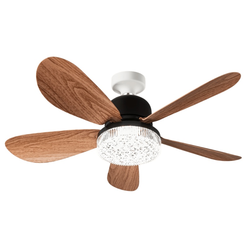 Wooden Textured blades Ceiling Fan with LED Light and Remote Control – 18W