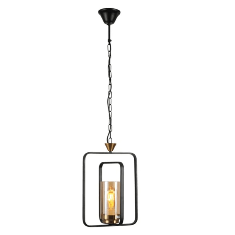 Black Amber Kitchen Island E27 Chandelier Pendant Ceiling Light – 1 Lamp