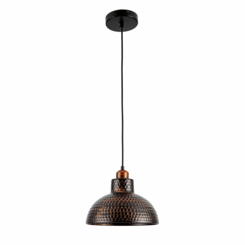 Black Copper Golden Hammer Dome E27 Pendant Ceiling Light