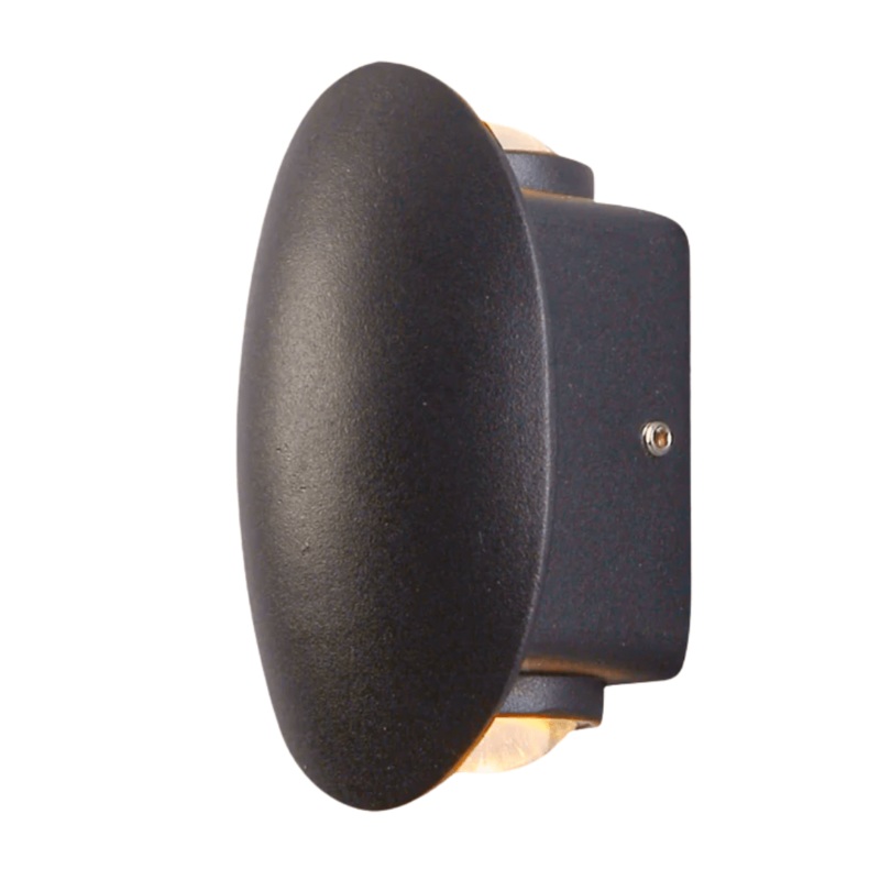 Black Ellipse Up Down Decorative Outdoor Modern LED Wall Light – 2 X 1W