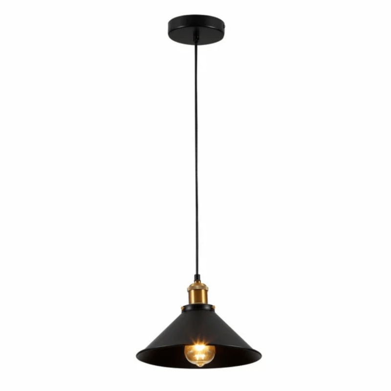 Black Metal Funnel Metal Ceiling Pendant Light E27 Fitting – 220 mm/250 mm/260 mm