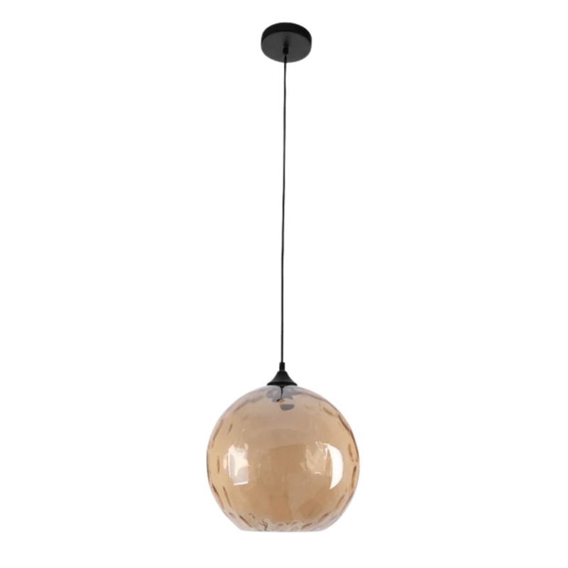 Celestial Amber Dimpled Glass Globe Pendant Ceiling Light –  D300mm