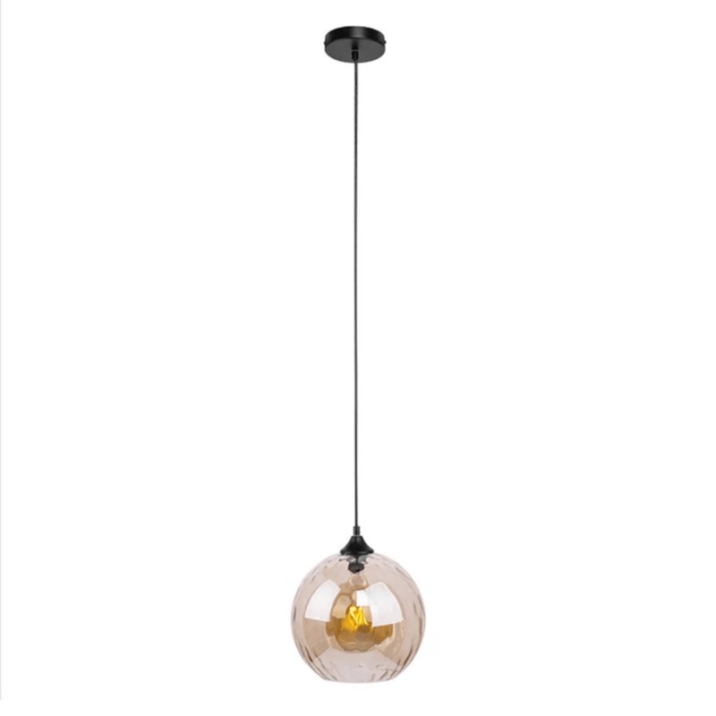 Celestial Smoky Dimpled Glass Globe Pendant Ceiling Light – D250 mm