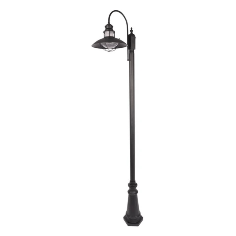 Cottage Style Matt Black Clear Glass E27 Sunflower Post Top Lamp – 60W