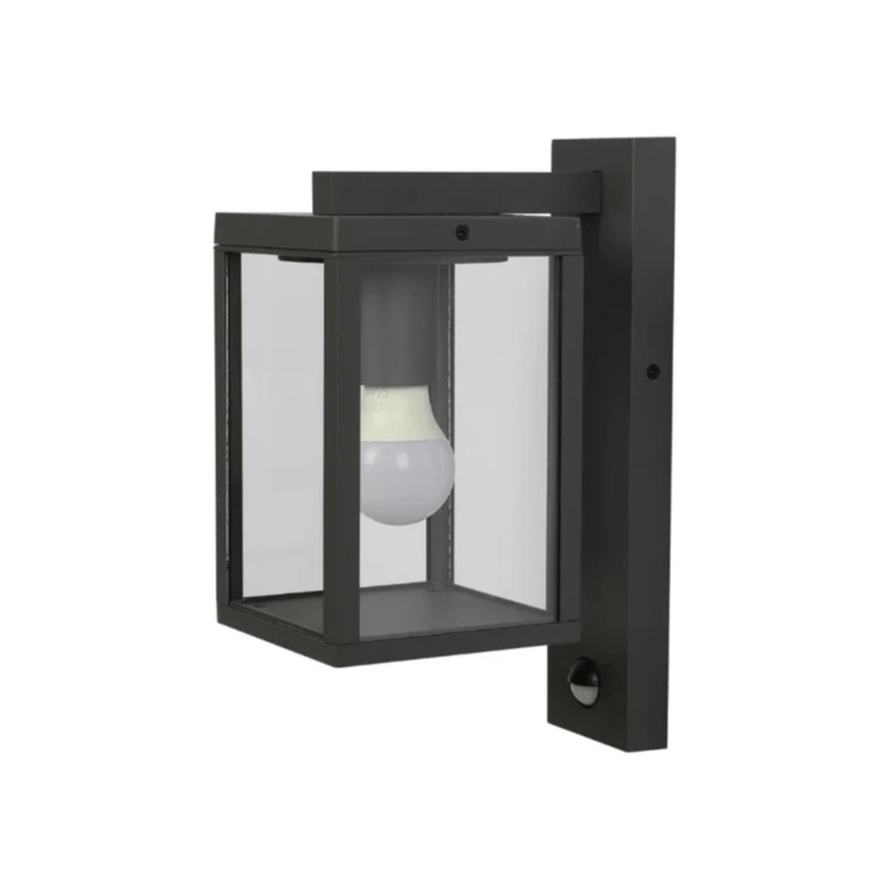 Ferda Dark Grey E27 Outdoor Lantern Wall Light With Sensor – 40W