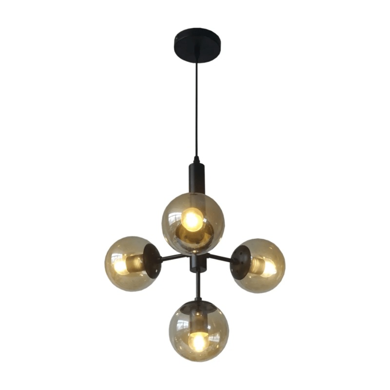 Lyustra 40W Clear Plastic Glass Pendant Chandelier – 10194