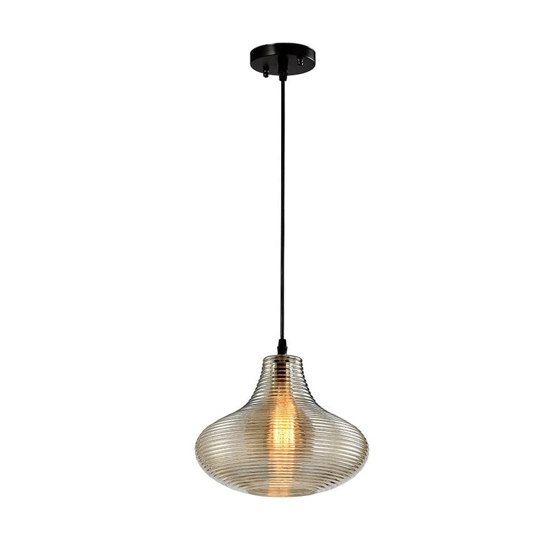 Lyustra Amber Glass Pendant Ceiling Light – 8444-1C E27