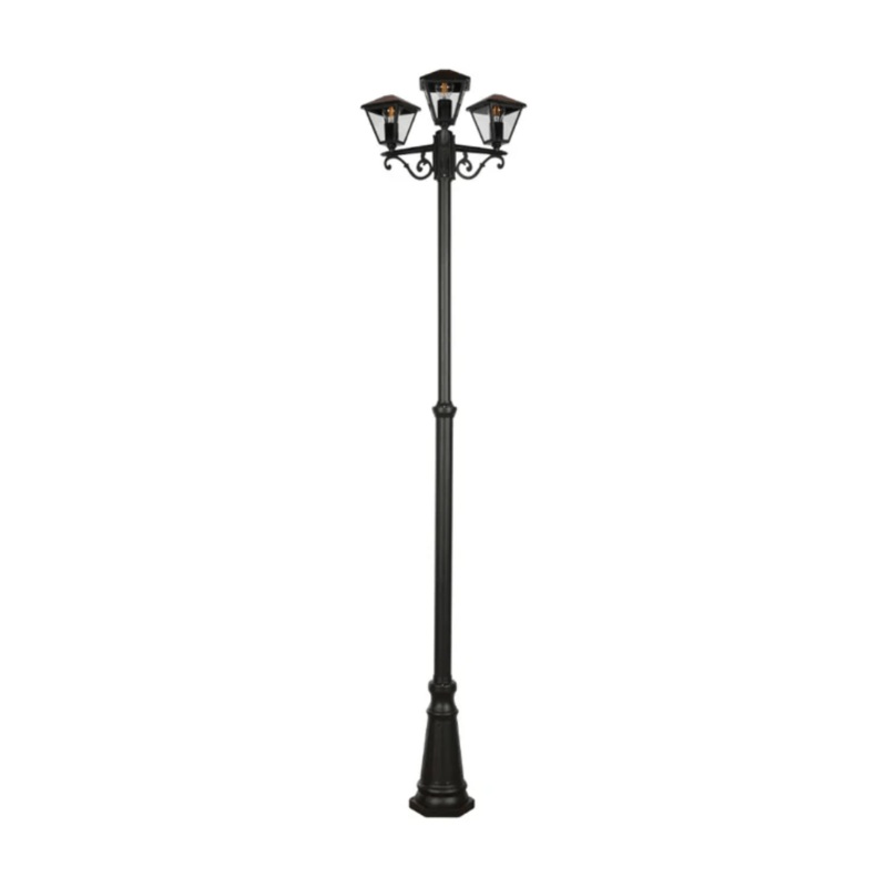 Paravento Black Outdoor Garden Pathway Lamp Post – 3 X 40W