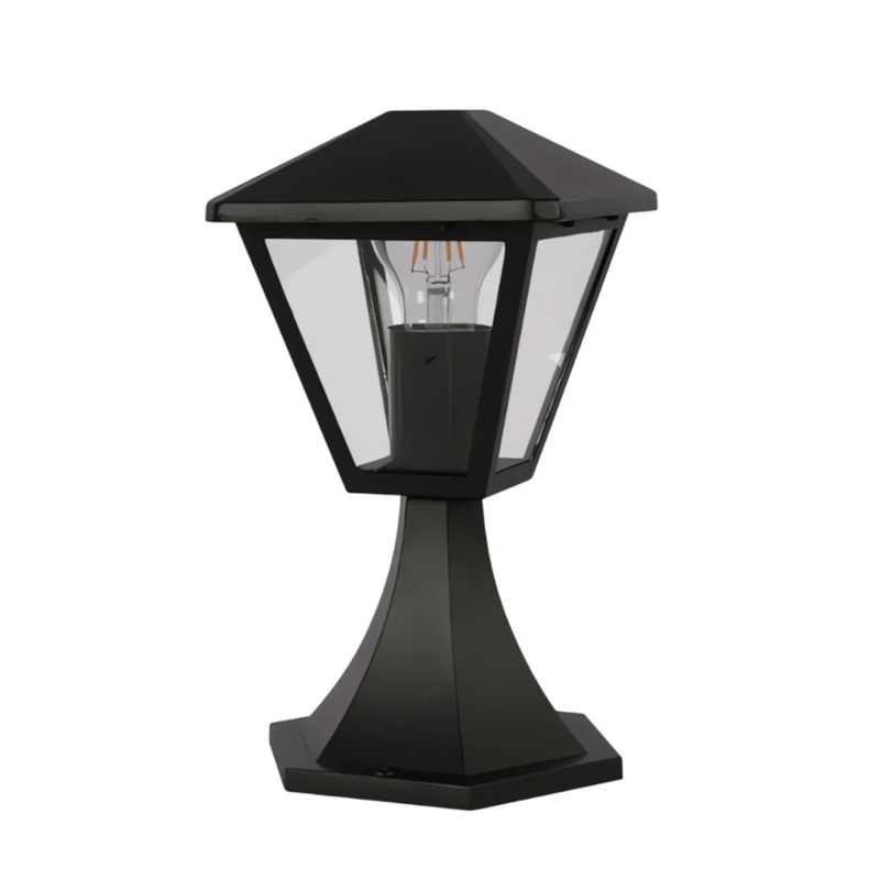 Paravento Black Outdoor Pedestal Pillar Lantern Light – 40W