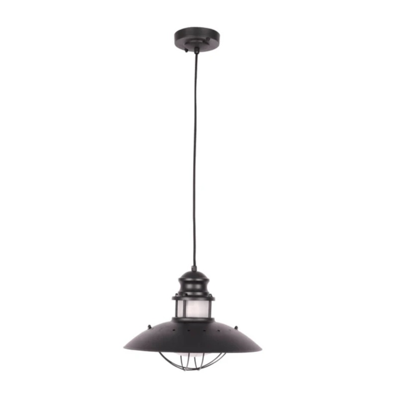 Sunflower Matt Black Clear Glass E27 Pendant Ceiling Light Lamp – 60W
