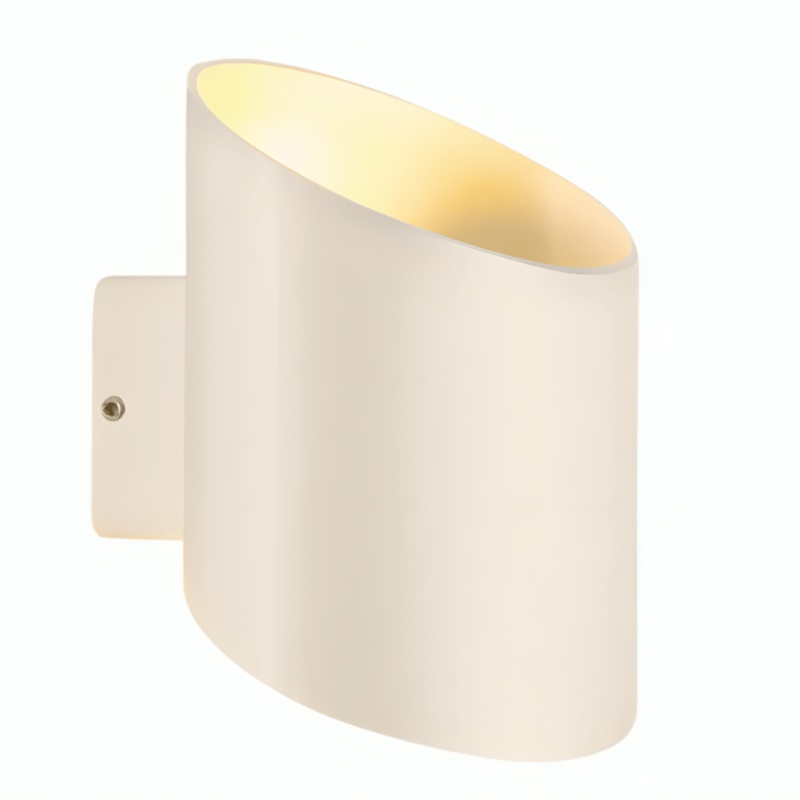 White Oblique Cylinder Up & Down Outdoor Modern LED Wall Light – 2 x 3W