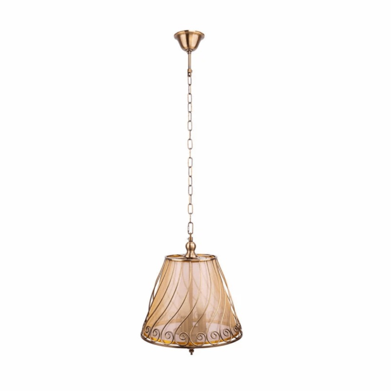Antique Brass Caged Frustum Chandelier Pendant Ceiling Light 3xE14 – 40W