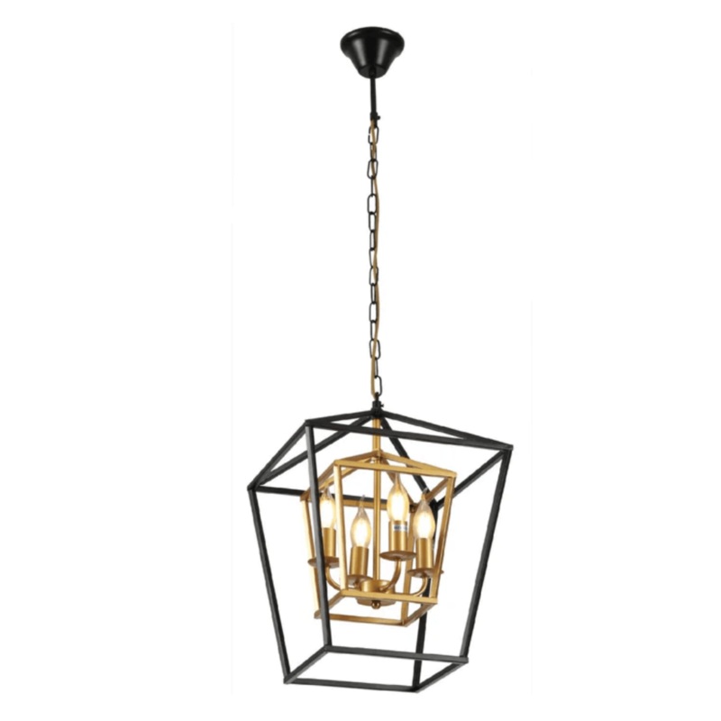 Black and Gold Candle Farmhouse Vintage Pendant Ceiling Light – 40W