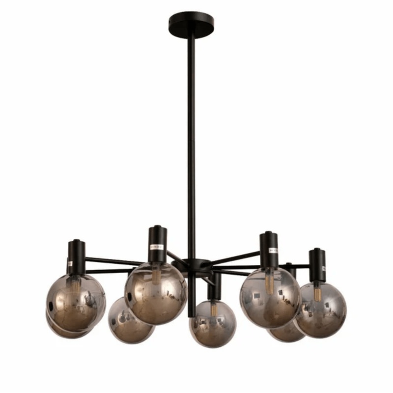 Black and Smoky 8 Lamps Chandelier Ceiling Light – 3W