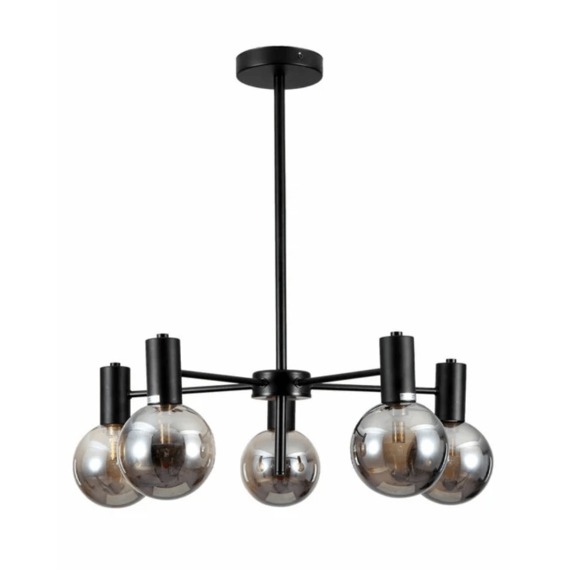 Black And Smoky G9 Fitting 5 Lamps Chandelier Ceiling Light – 5W