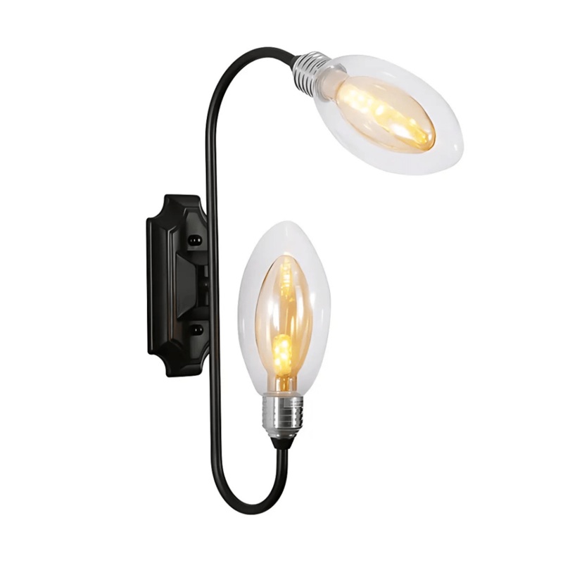 Black Body Amber Glass 2xG9 Fitting Wall Light – 40W