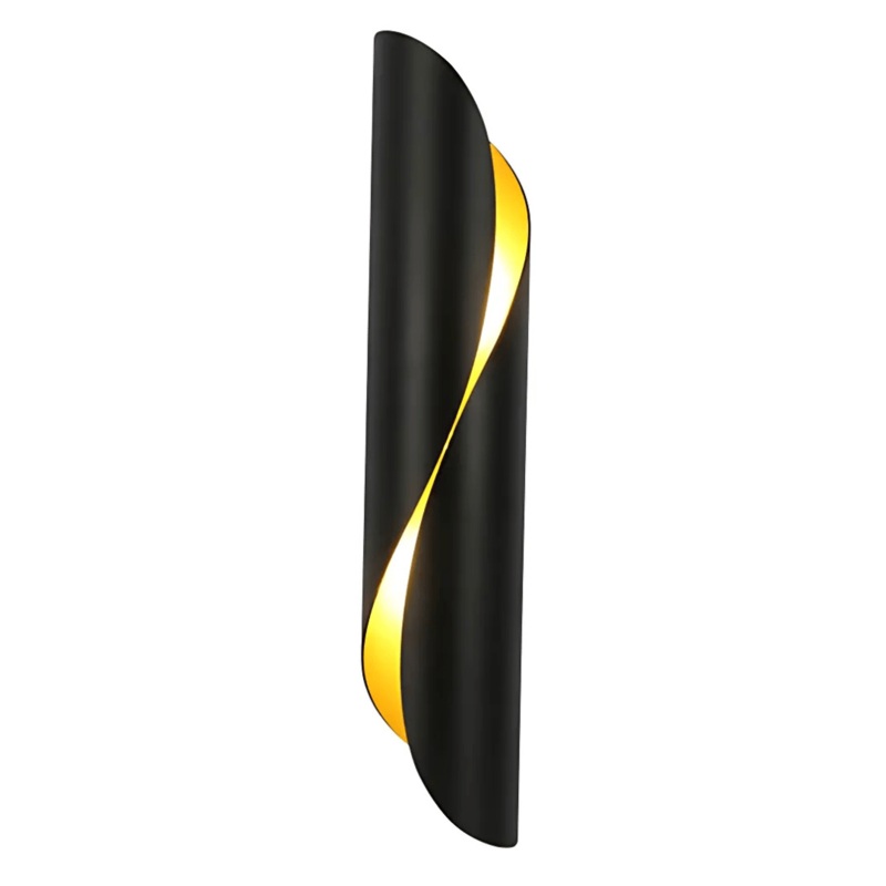 Black Gold Metal Cylinder 2xG9 Fitting Wall Light – 7W
