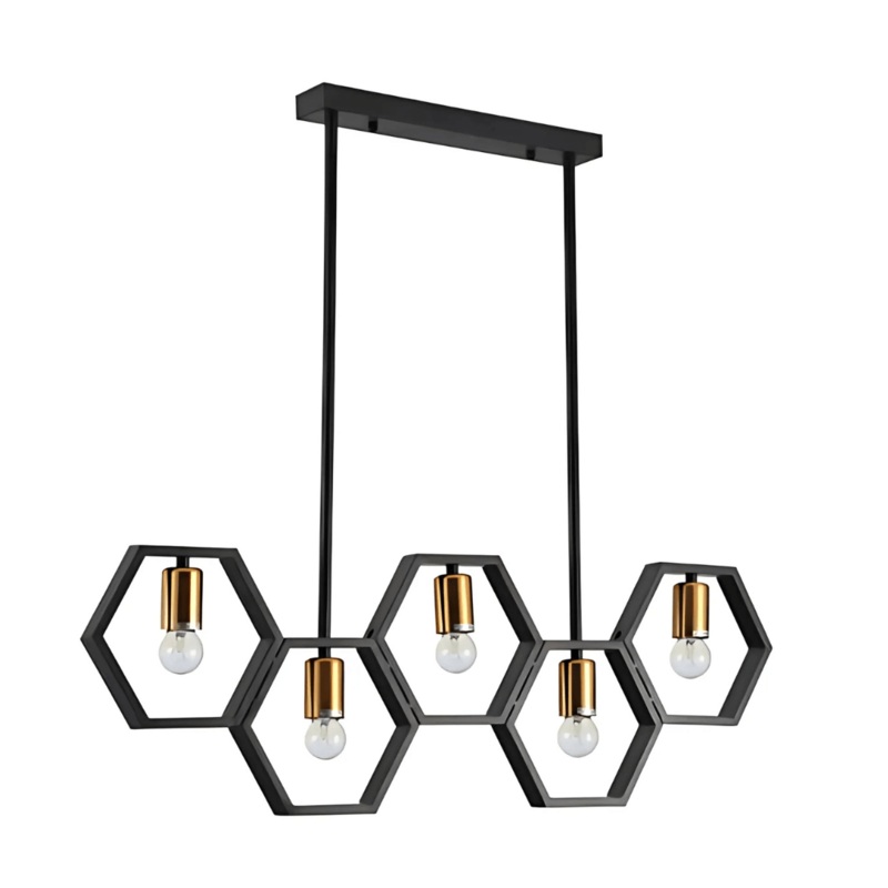 Black Honeycomb Island Chandelier Ceiling Light – 40W