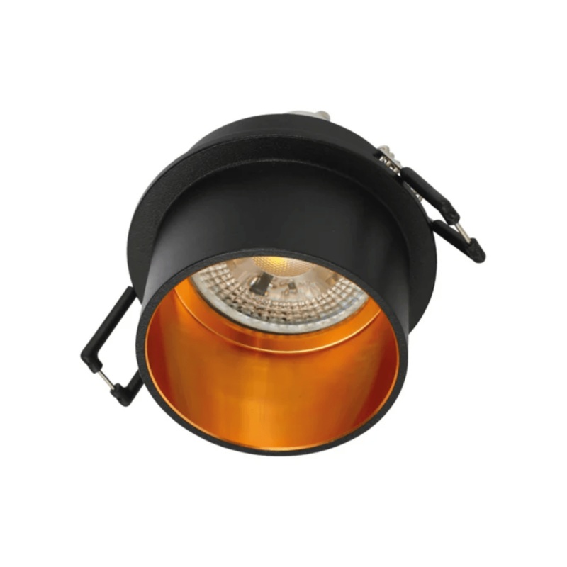 Copper-Accented Die-Cast Aluminium GU10 Fixed Downlight Fixture – 50W