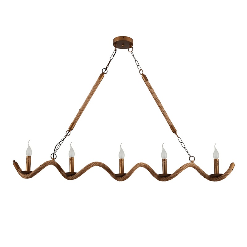 Hemp Rope Spiral Island Ceiling Chandelier Light – 40W