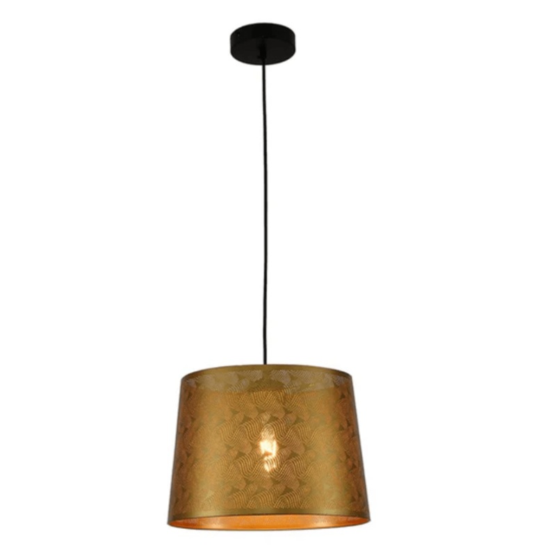 Light Effects Gold Wavy Classic Shade Metal Frustum E27 Pendant Ceiling Light