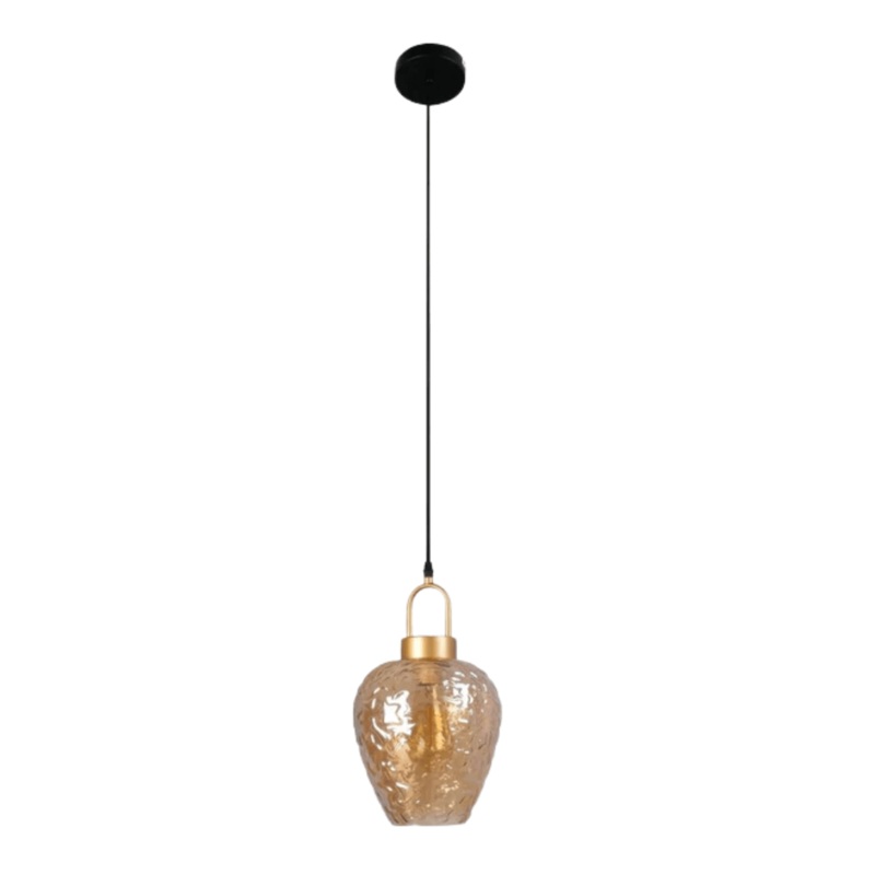 Miele Lungo Amber Glass E27 Pendant Ceiling Light