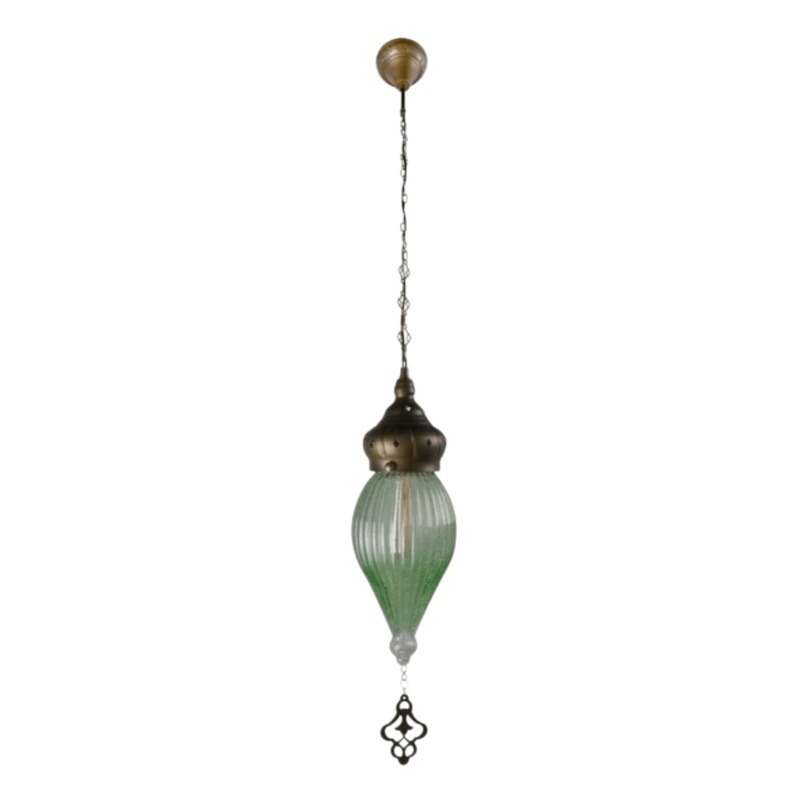 Moroccan Style Antique Brass Glass Oriental E27 Ceiling Pendant Light