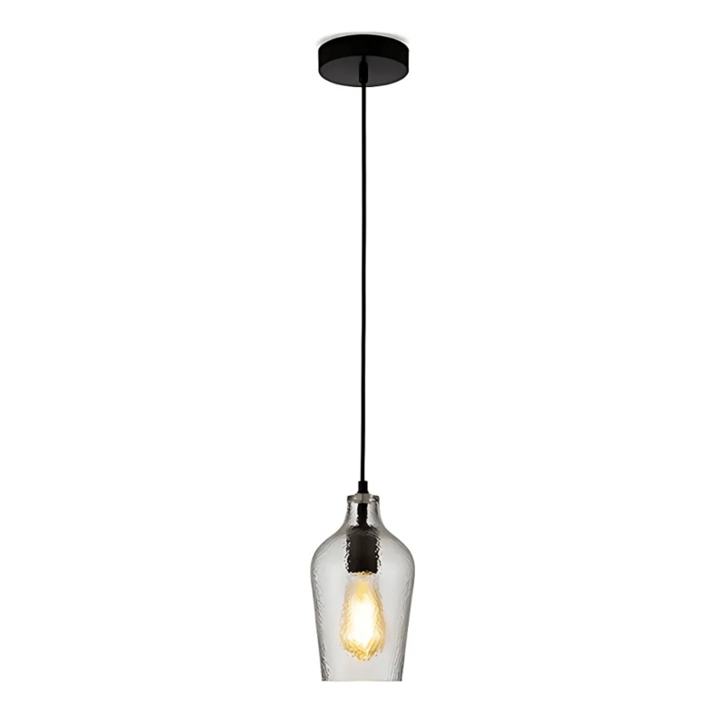 Small Clear Vase Silhouette Textured Schoolhouse Pendant Ceiling Light