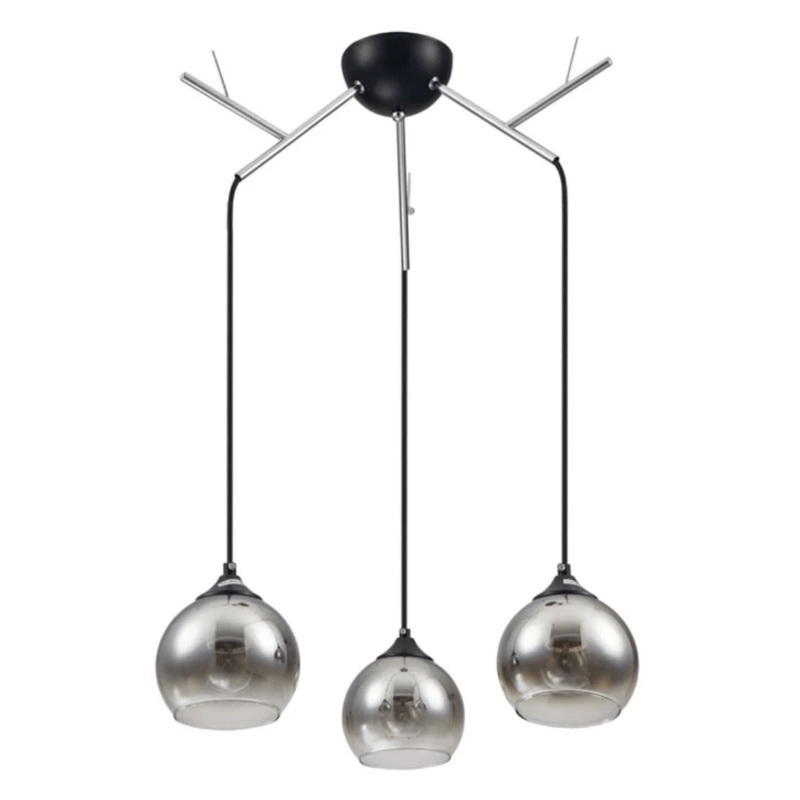 Smoky Dome Glass Chrome Modern Ceiling Light – 40W