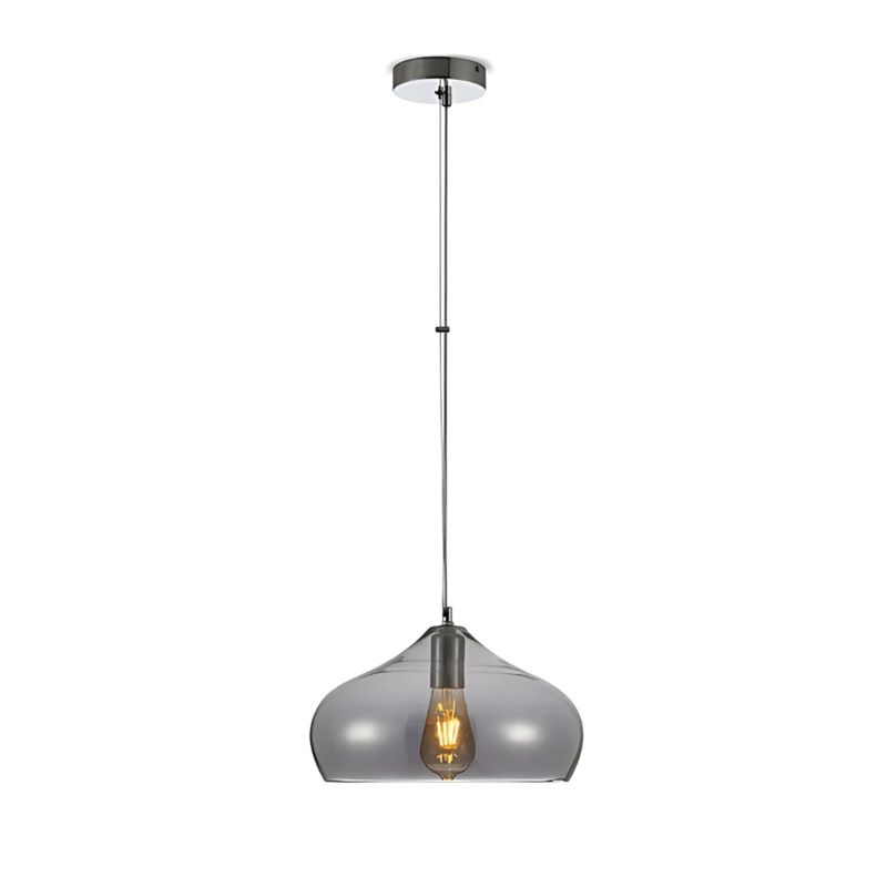 Smoky Glass India Dome Pendant Ceiling Light – 60W