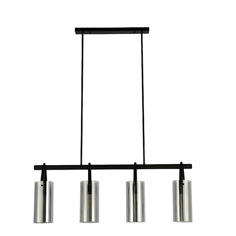 Smoky Glass Linear Adjustable Drop Chandelier Light – 40W
