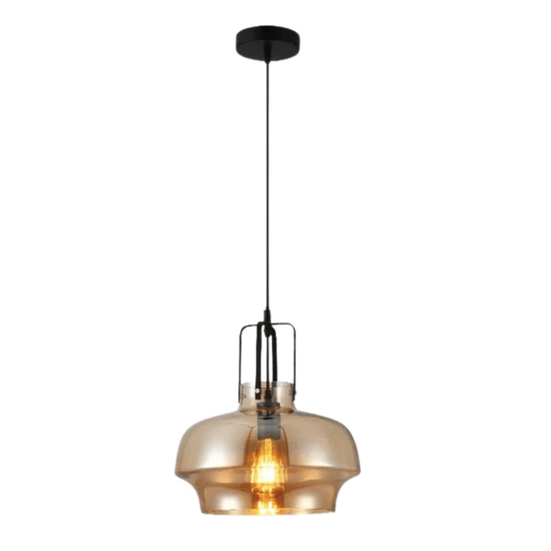 Vintage Industrial Japanese Amber Gaslight Minimalist Glass Pendant Light – D240mm/D330mm/D530mm