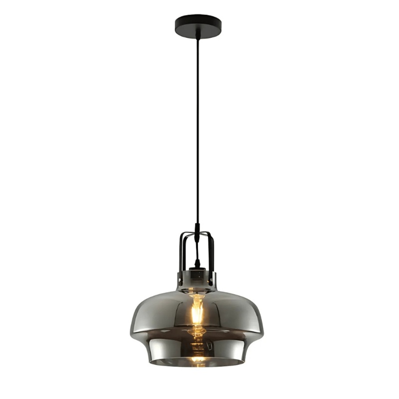 Vintage Industrial Japanese Smoky Gaslight Minimalist Glass Pendant Light – D240mm/D330mm
