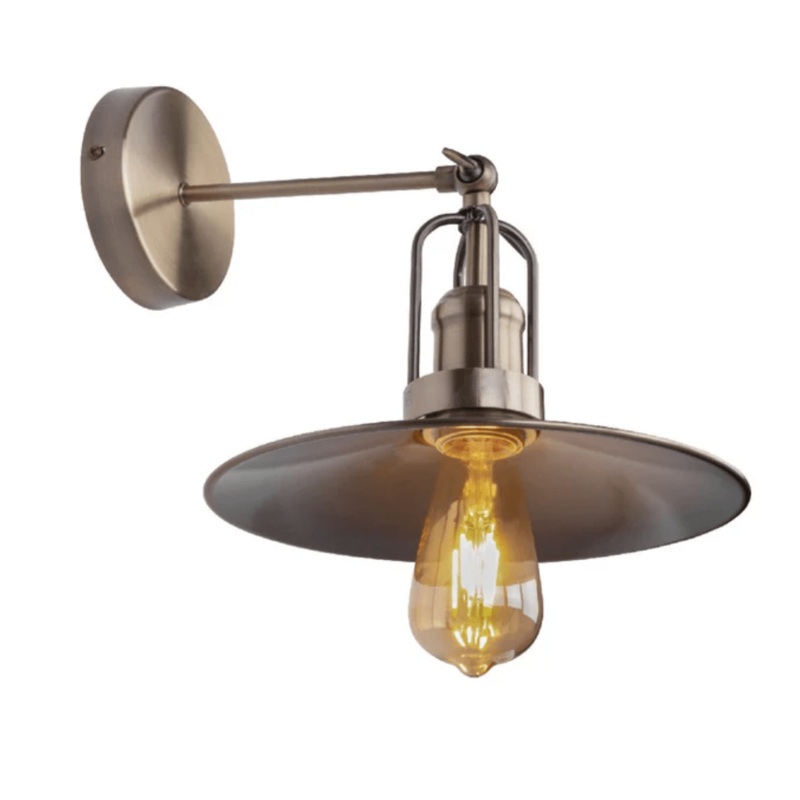 Antique Bronze Flat Metal Hinged Industrial Retro Wall Light E27 Fitting