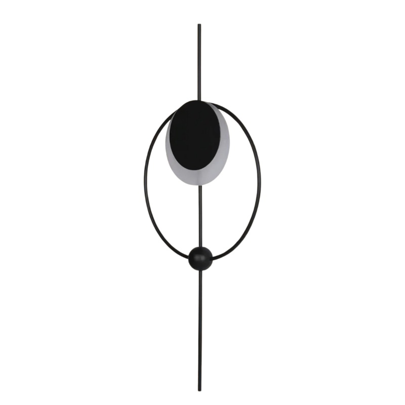 Black Designer Geometric Moon In Circle Modern LED Wall Light – 7W