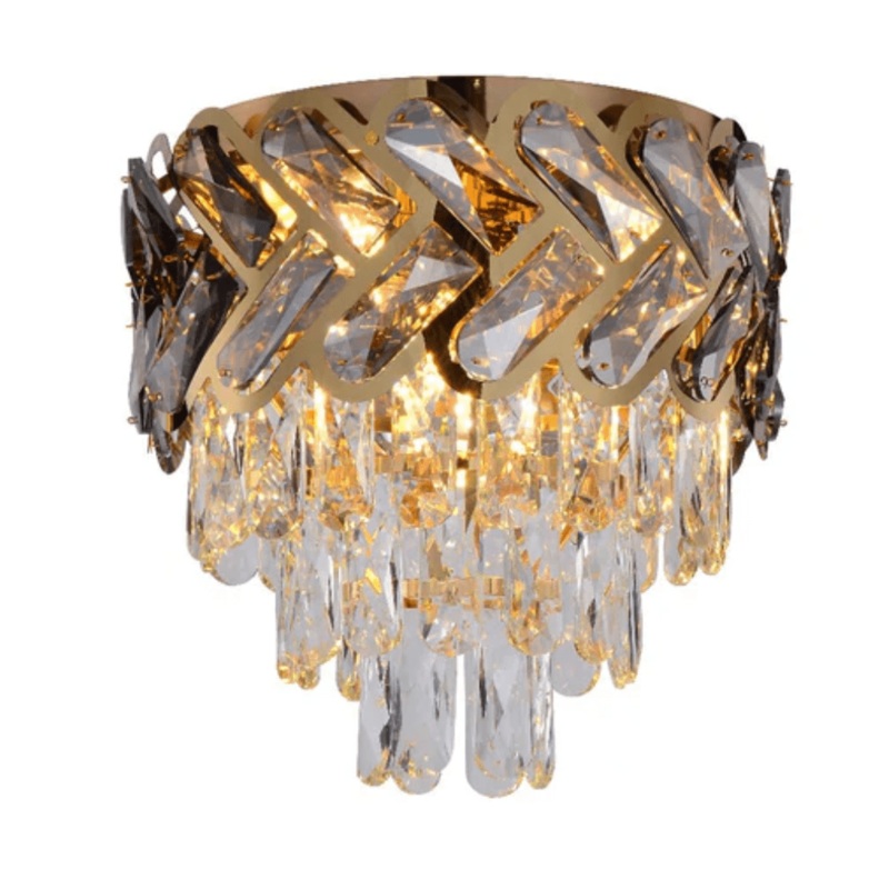 Herringbone Crystal Gold Chandelier Ceiling Light – D300