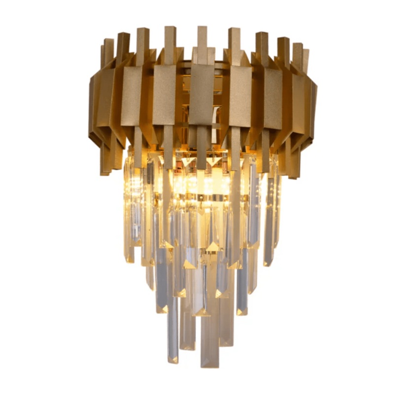 Metropolitan Square Beam Design 3 Tiered Crystal Wall Sconce Light – 40W