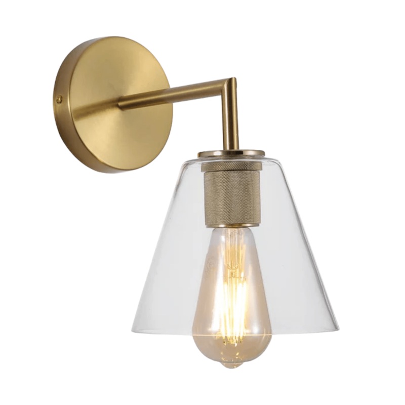 Simple Elegance Clear Glass Funnel Wall Light – 40W