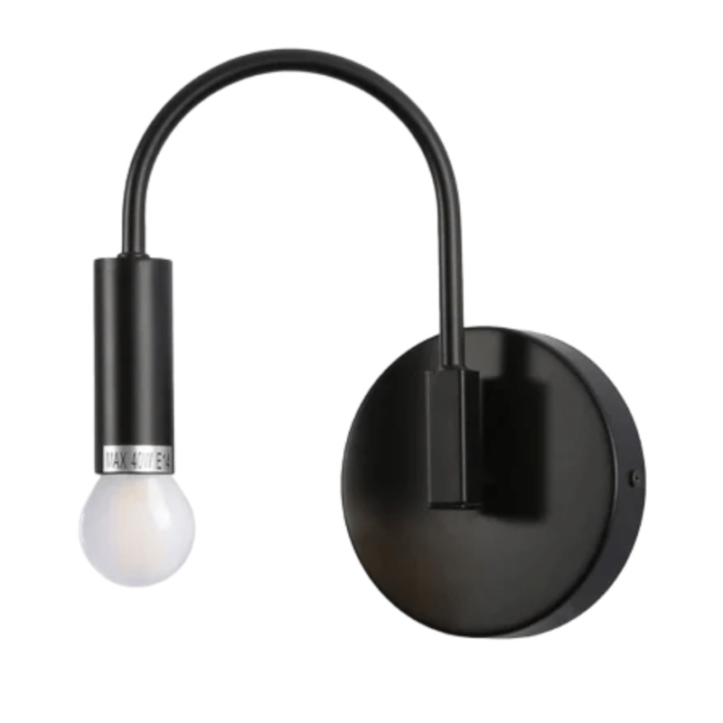 Swan Black or White Wall Light E14 Fitting