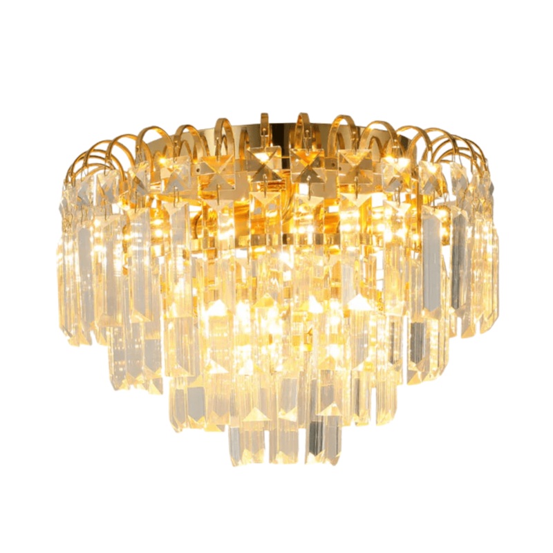 Waterfall Flush Crystal Ceiling Chandelier Light – 40W