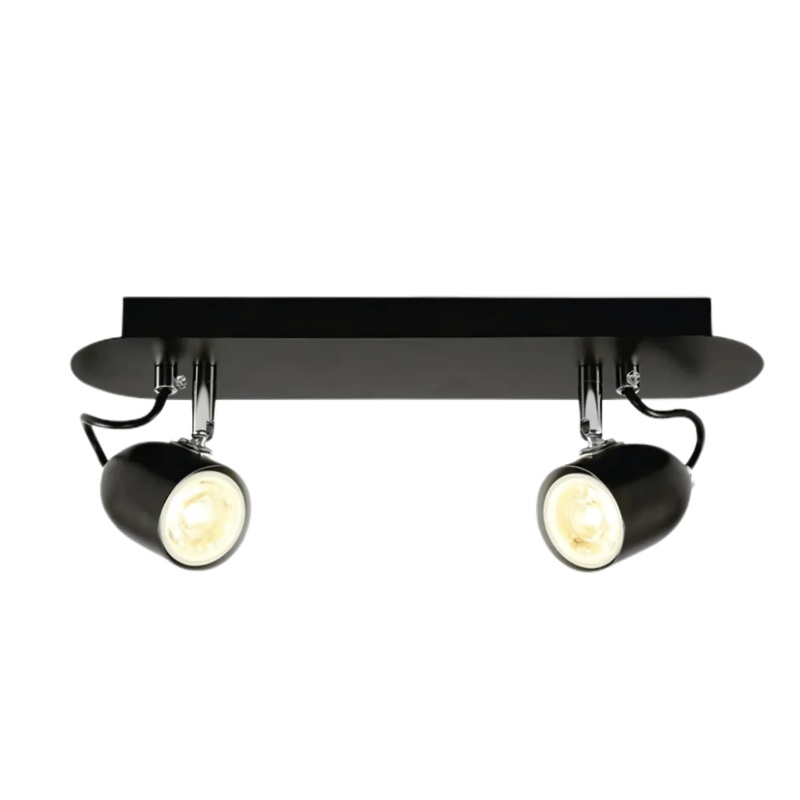 Black Cone Shade Black Chrome Metal Body GU10 Ceiling and Wall Light