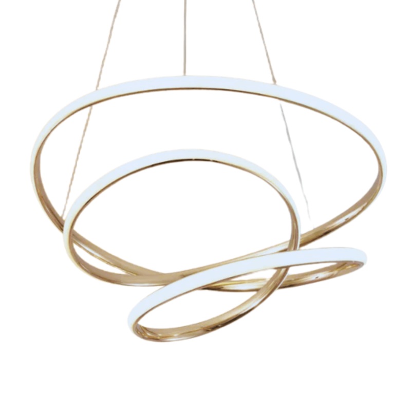 Geometric Elegance Triple Helix LED Ceiling Light