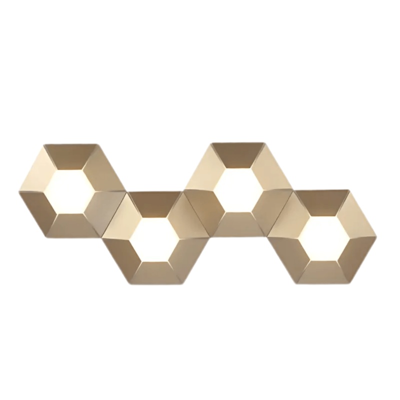 Honeycomb Gold Opal Contemporary Modern Wall Light