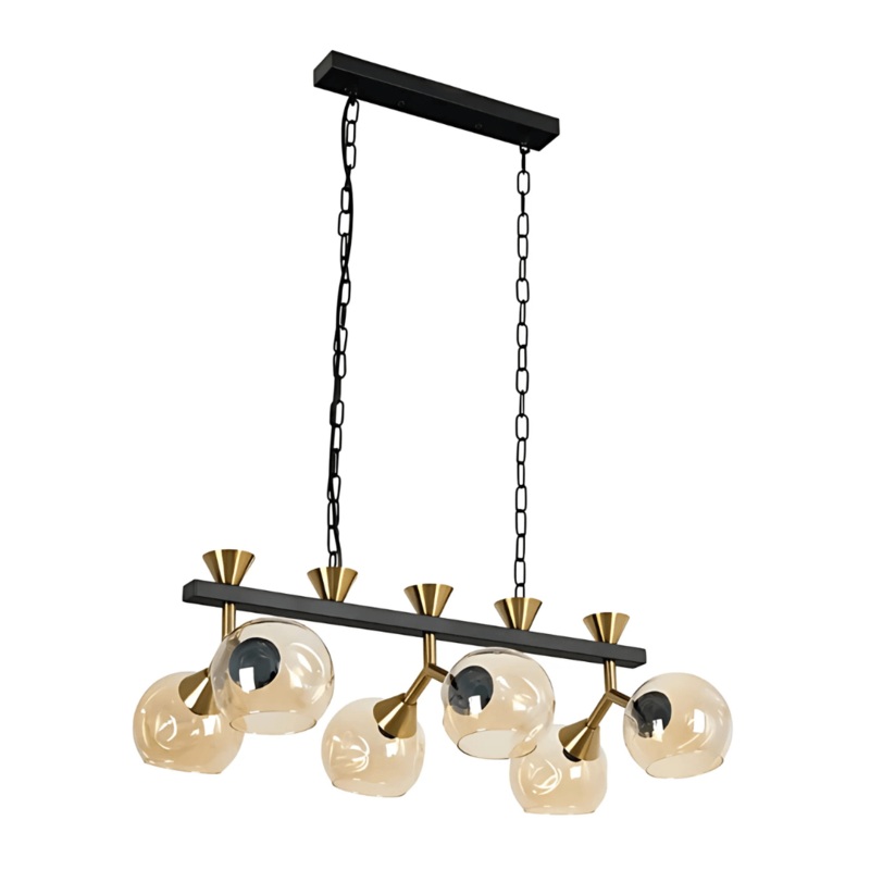 Locanda Amber Glass Island Chandelier Ceiling Light – 40W