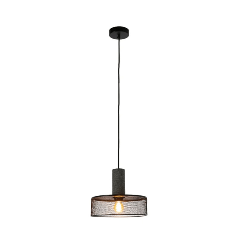 Modern Elliptic Cylinder Shape Concrete Textured Pendant Light – 40W