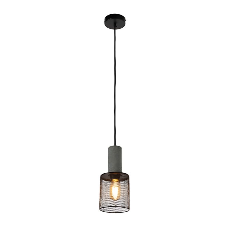 Modern Short Cylinder Shape Concrete Textured Pendant Light – 40W
