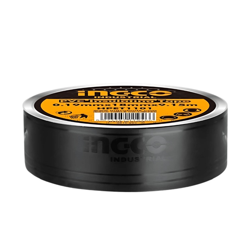 Ingco 10 Yards PVC Insulating Tape – Black, 18mm x 9.15m – HPET1103