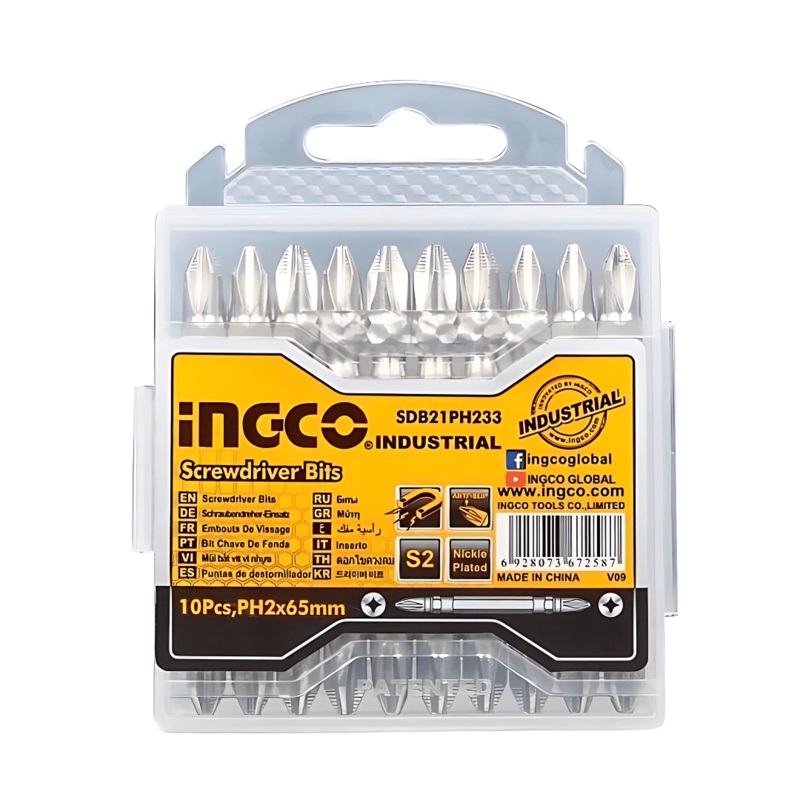 Ingco 10pcs Screwdriver Bits Set 50mm Two Sides – SDB21PH223